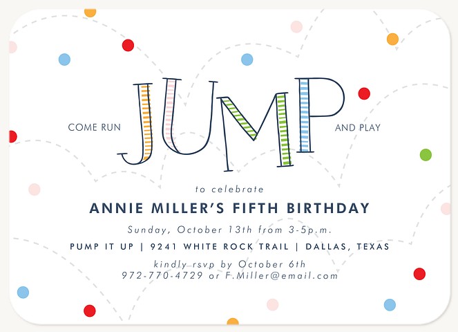 Run, Jump, Play Girl Birthday Party Invitations