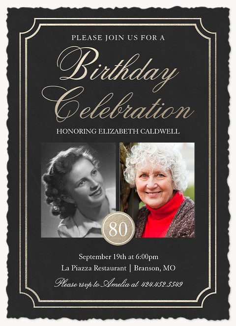 Elegant Glamour | Adult Birthday Party Invitations