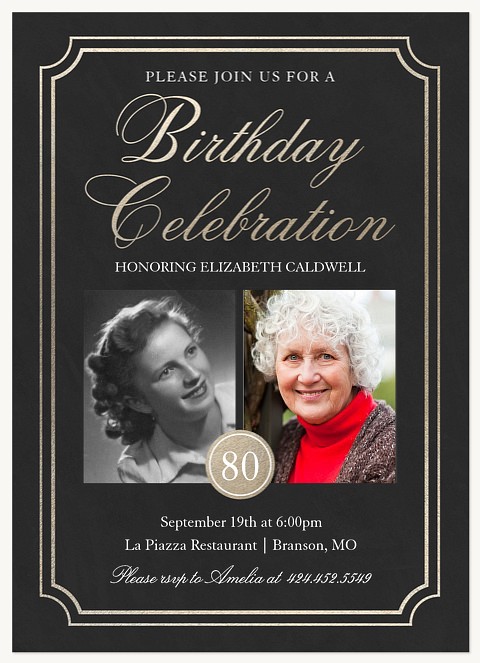 Elegant Glamour | Adult Birthday Party Invitations