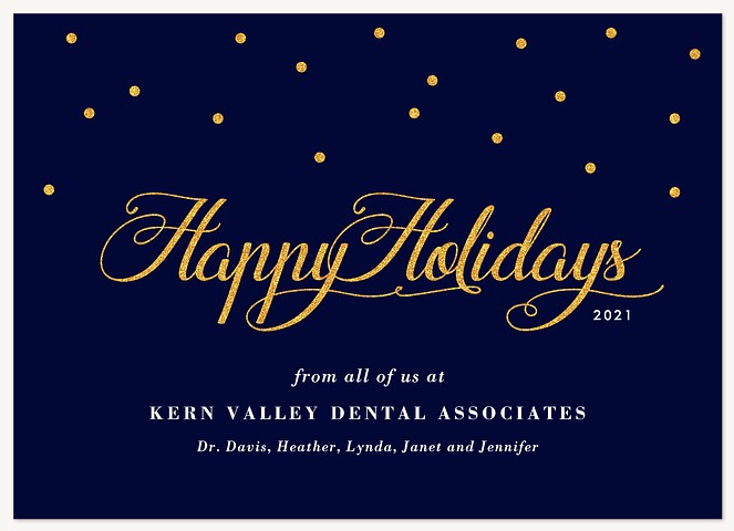 Snowy Confetti Business Holiday Cards