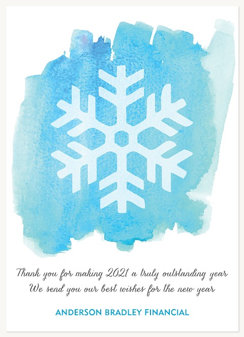 Snowy Watercolor Business Holiday Cards