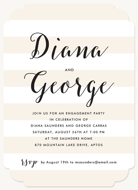 Striped Chic Engagement Party Invitations