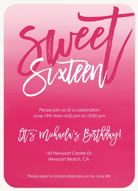 Vivacious Year Teen Birthday Invitations