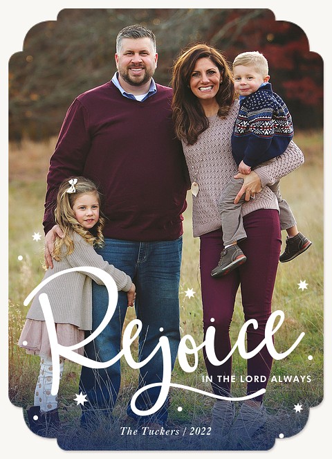 Snowy Rejoice Personalized Holiday Cards
