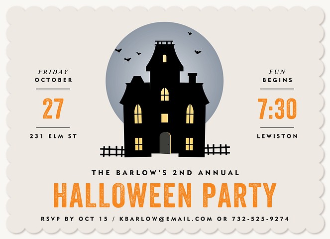 Haunted House Halloween Party Invitations