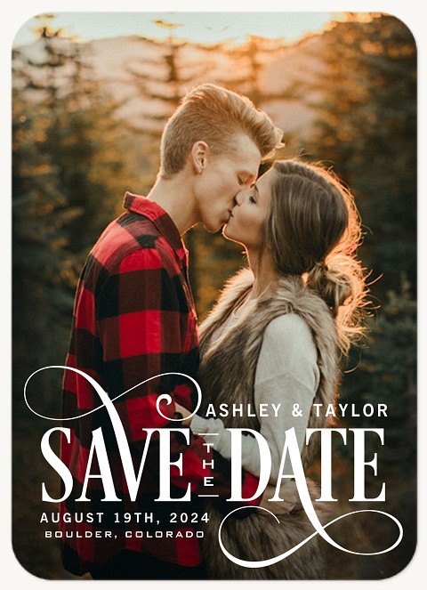 Stately Flourish Save the Date Cards