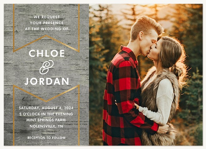 Birch Banner Wedding Invitations