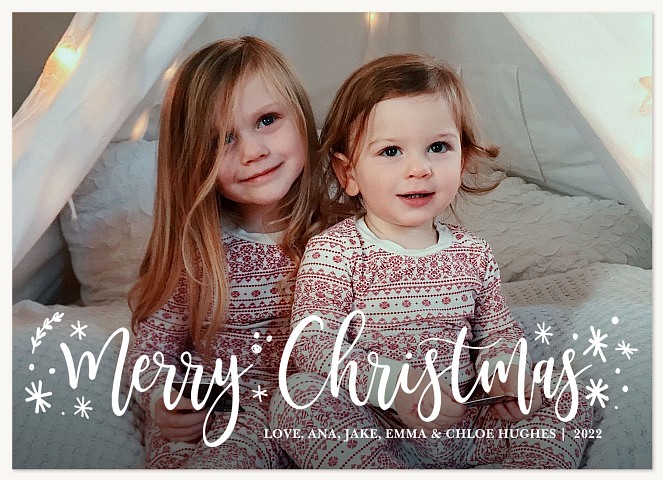 Whimsical Flurries Personalized Holiday Cards