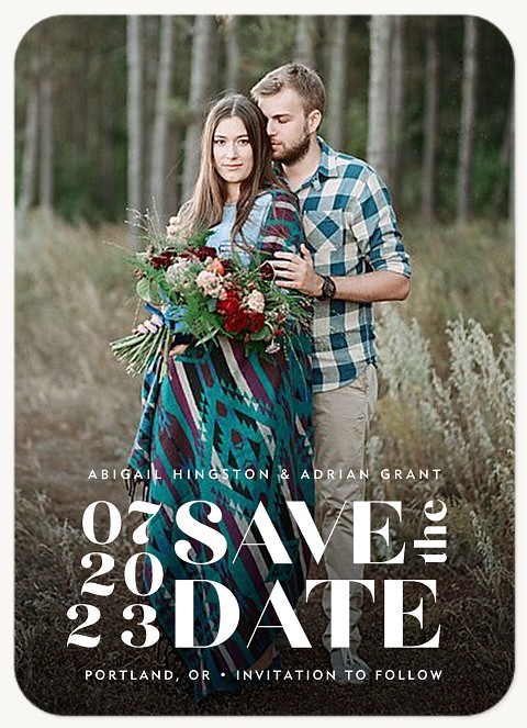 Boldly Stacked Save the Date Cards