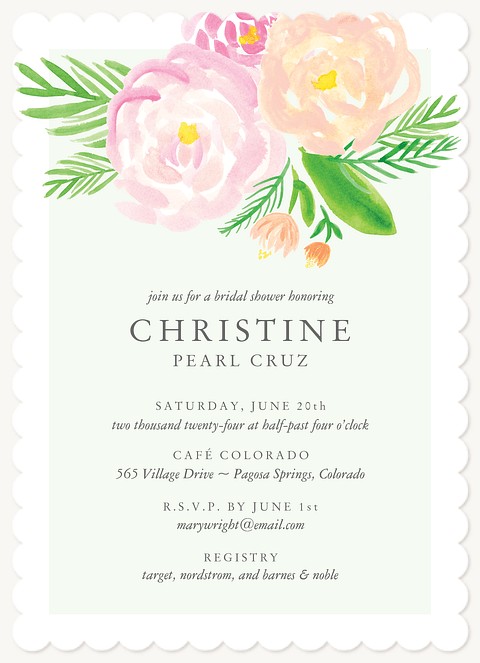 Simple Blooms Bridal Shower Invitations
