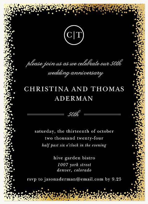 Ultra Elegant Wedding Anniversary Invitations