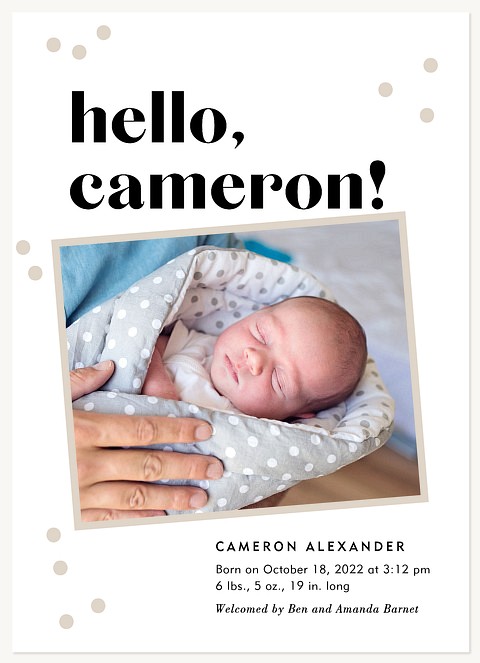 Retro Hello Baby Announcements