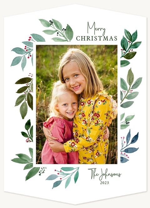 Berried Leaves Personalized Holiday Cards