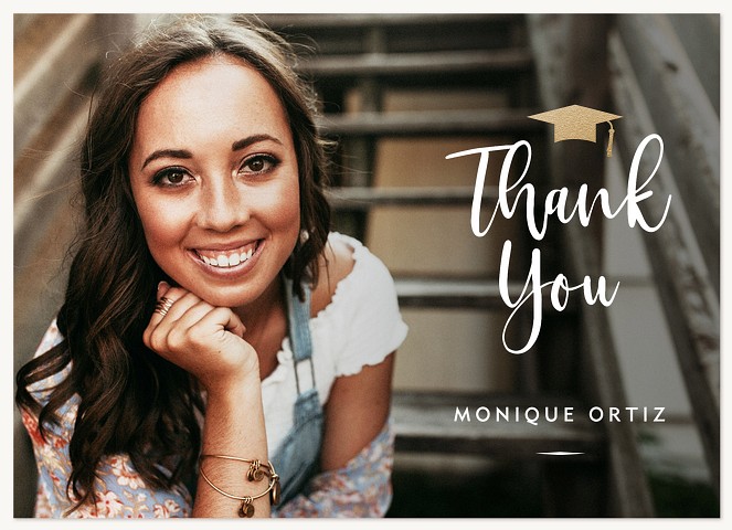 Gilded Mortarboard Thank You Cards