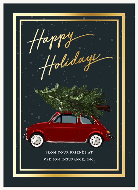 Red Car Business Holiday Cards