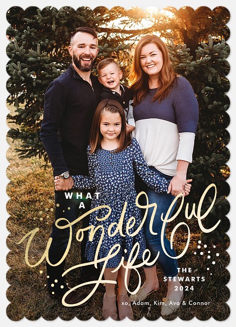 Wonderful Script Holiday Photo Cards