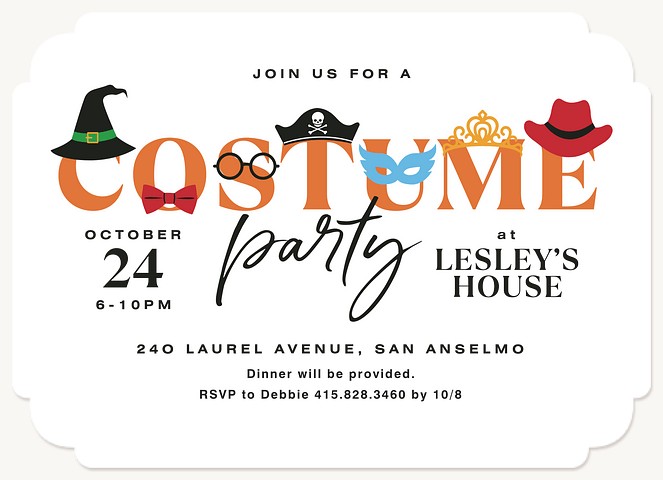 Costume Party Halloween Party Invitations