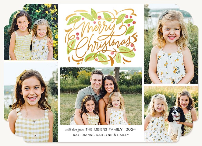 Shining Swirls Personalized Holiday Cards