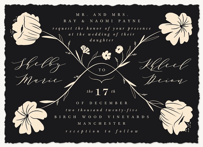 Vintage Tulips Wedding Invitations