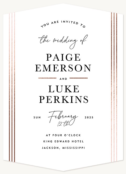 Bronze Stripes Wedding Invitations