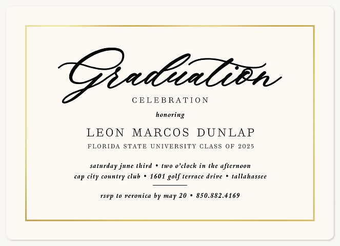 Formal Frame Graduation Cards