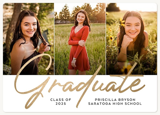 Elegant Triptych  Graduation Cards