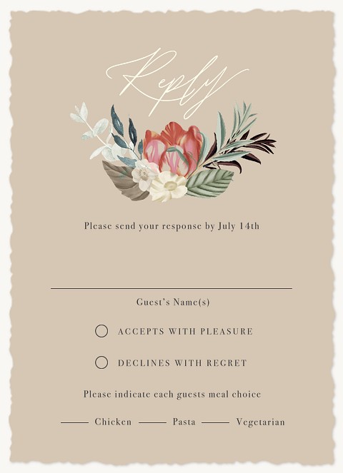 Lush Bouquet Wedding RSVP Cards