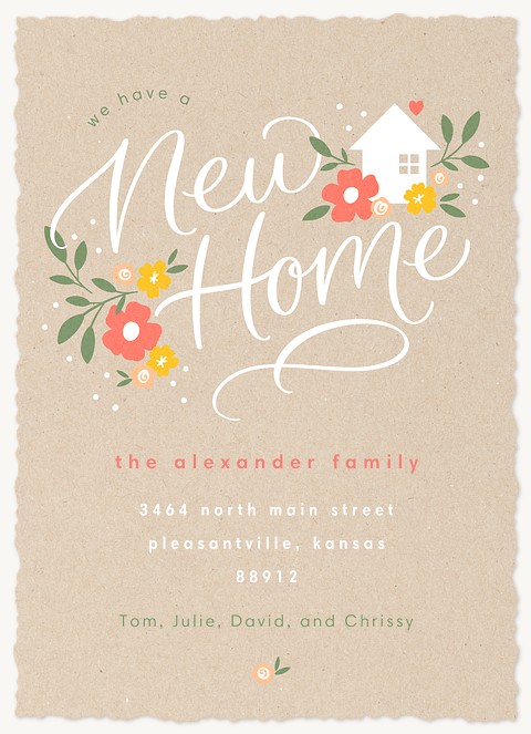 New Home Lettering Moving Announcements