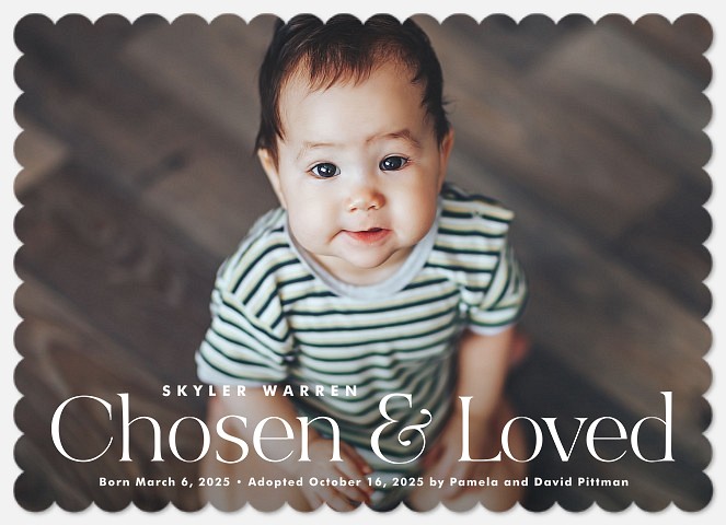 Chosen Overlay Baby Birth Announcements