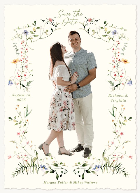 Botanical Wreath Save the Date Cards