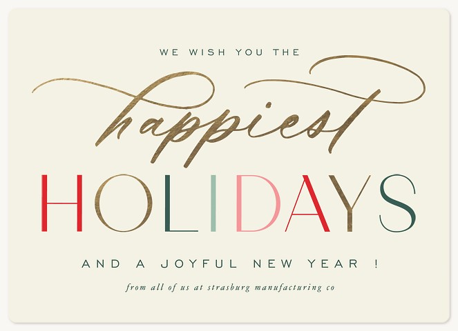 Colorful Type Holiday & Christmas Magnet Cards