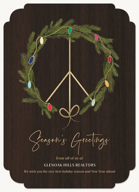 Peace Wreath Business Holiday Cards