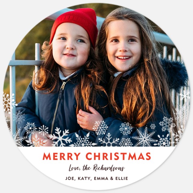 Snowful Border Holiday Photo Cards