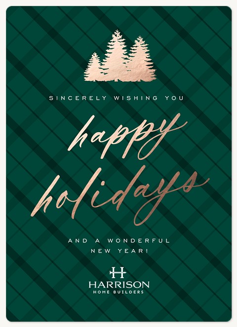 Glam Plaid Holiday & Christmas Magnet Cards