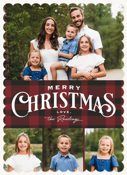 Woodland Plaid Personalized Holiday Cards