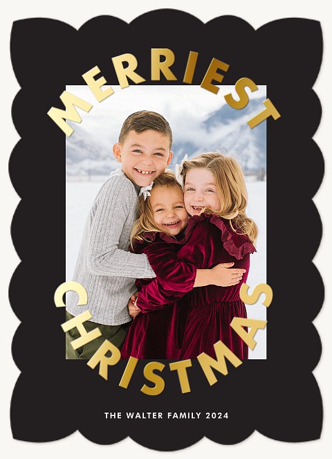 Arched Overlay Personalized Holiday Cards