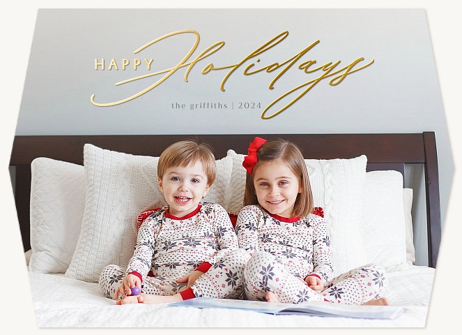 Script Top Foil Holiday Cards