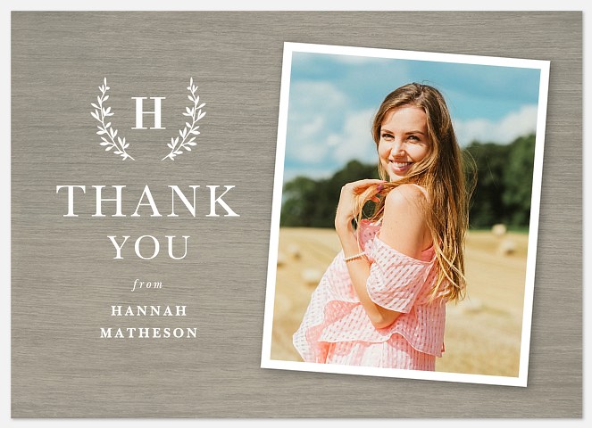 Woodgrain Laurel Thank You Cards 