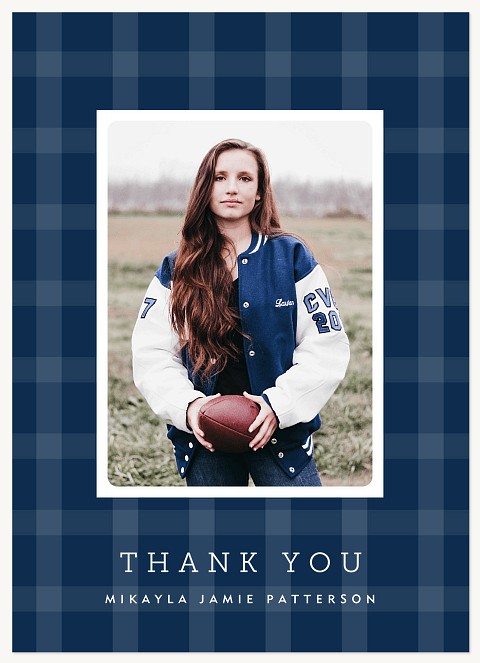 Varsity Plaid Thank You Cards 