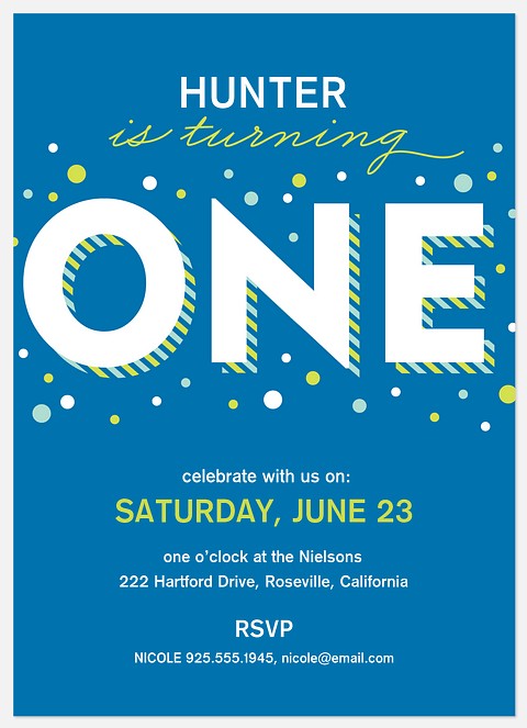 Bright One Kids' Birthday Invitations