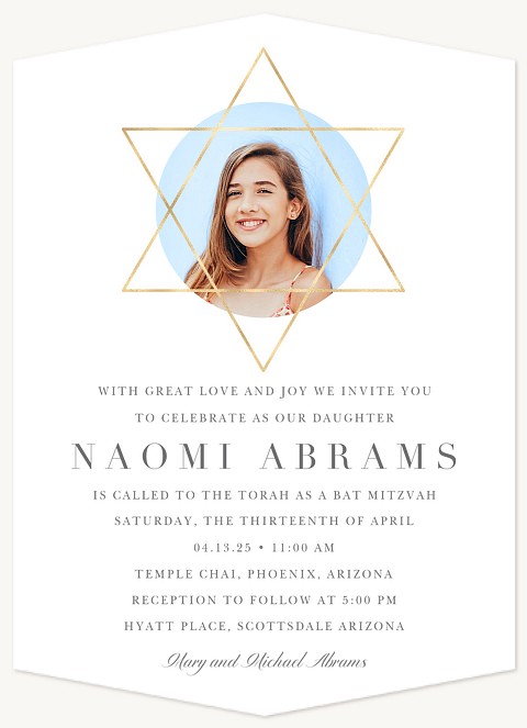 Star Photo Bat Mitzvah Invitations