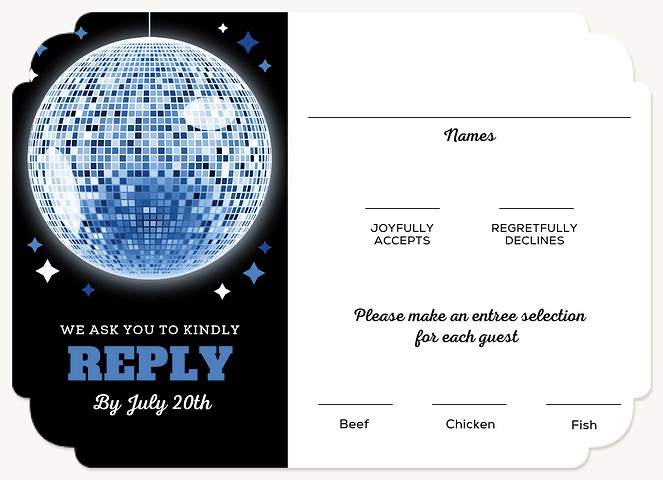 Disco Celebration Bar Mitzvah RSVP Cards