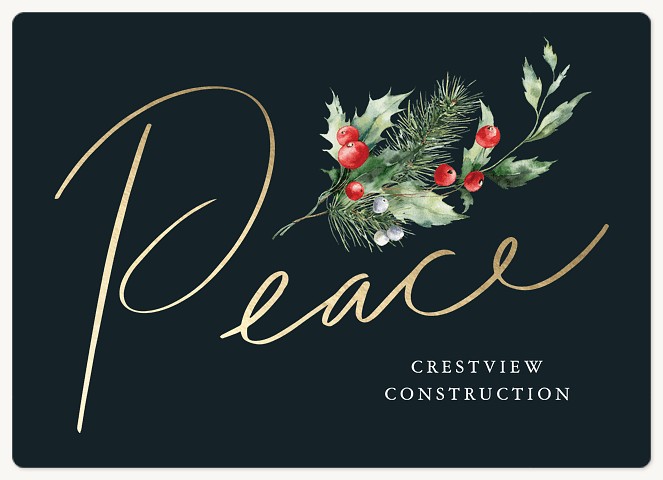 Handwritten Peace Holiday & Christmas Magnet Cards