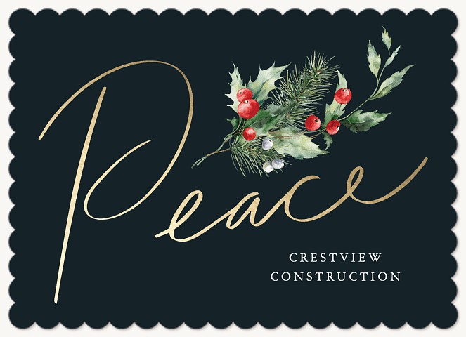 Handwritten Peace Business Holiday Cards