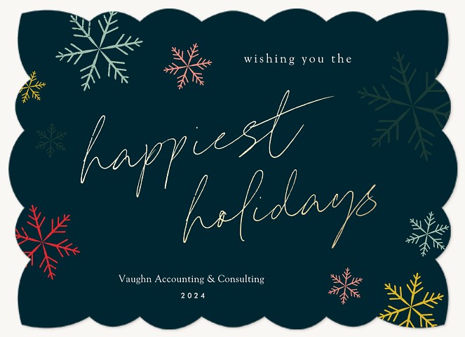 Colorful Snowflakes Business Holiday Cards