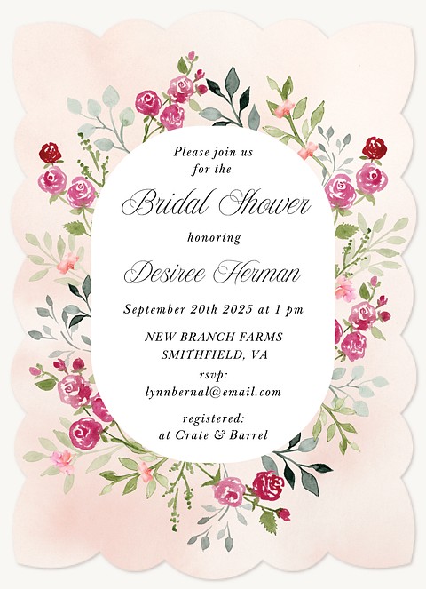 Rose Garden Bridal Shower Invitations