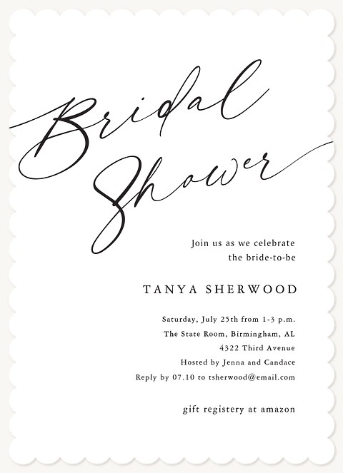 Bridal Script Bridal Shower Invitations