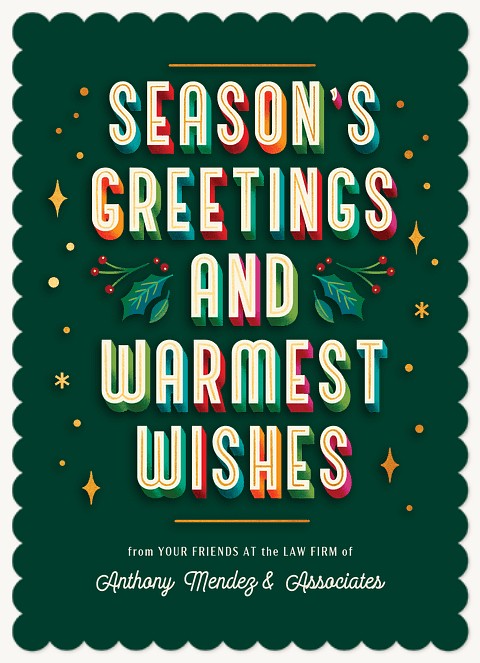 Colorful Greetings Business Holiday Cards