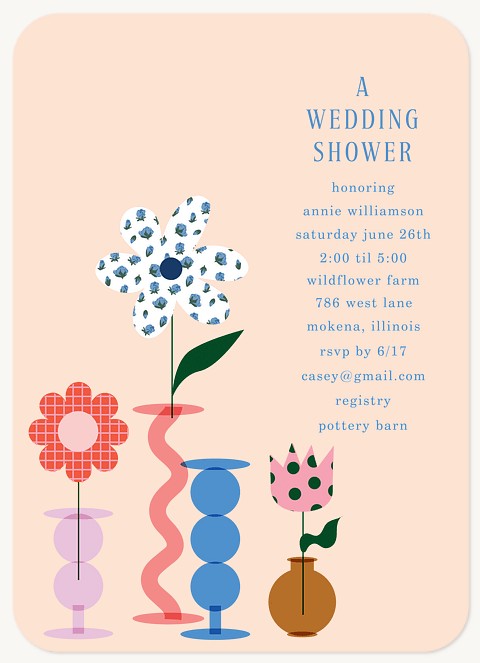 Fun Flowers Bridal Shower Invitations