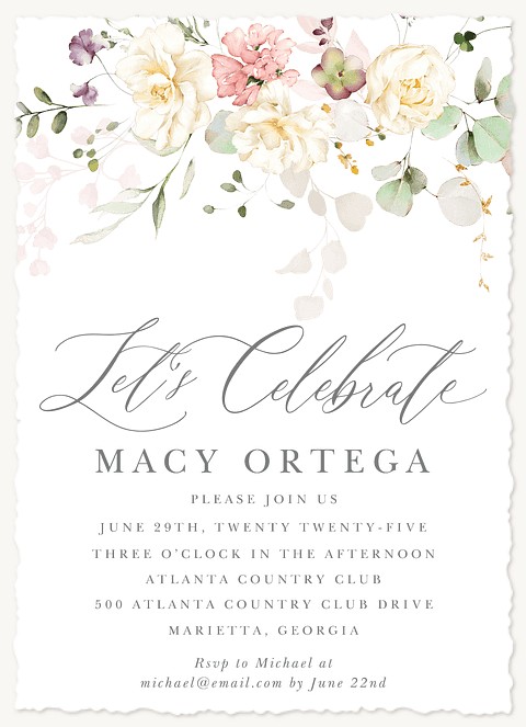 Hanging Floral Bridal Shower Invitations